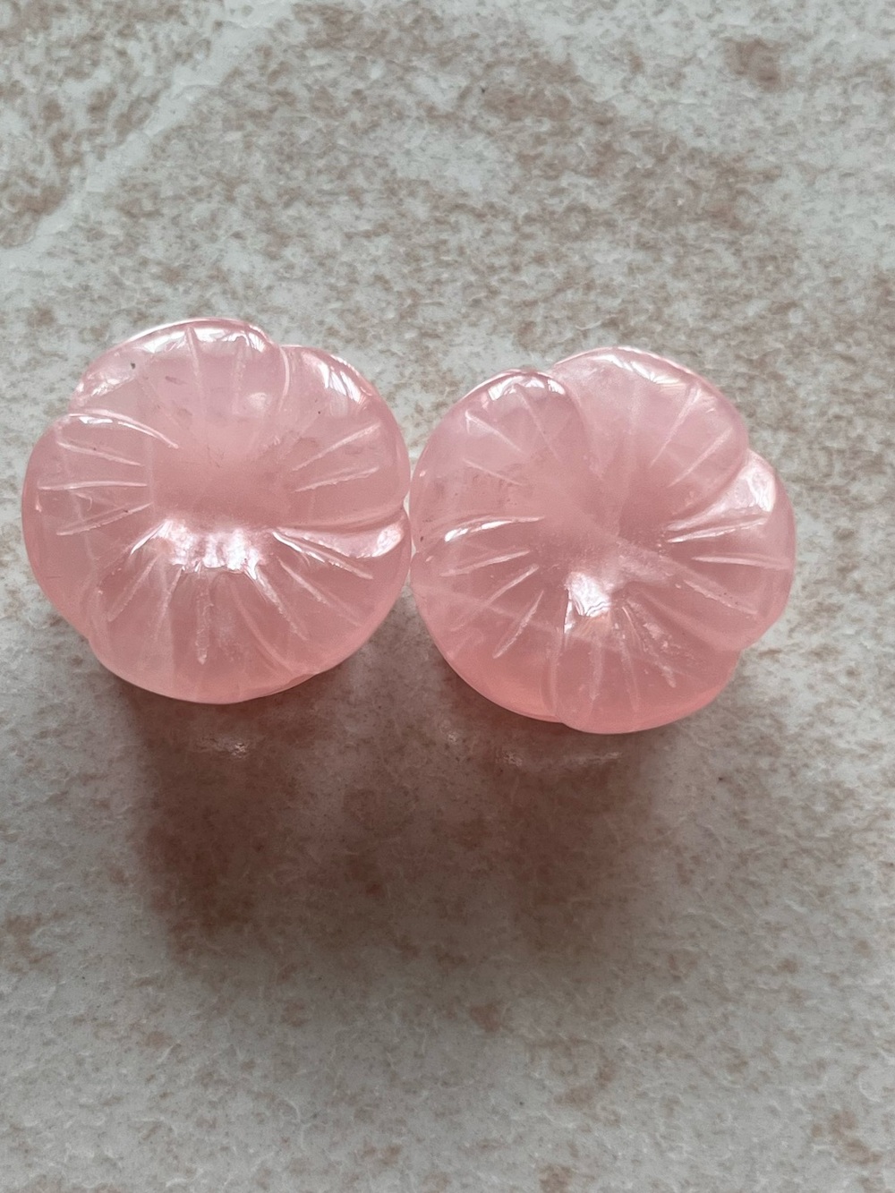 Tawapa Rose Quartz Petal Plugs 3/4” 19mm